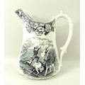 A commemorative ware pottery jug, depicting the The Battle of the Great Redan and The Siege of Sevas... 
