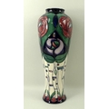 A Moorcroft baluster vase, tubelined decorated in the Charles Rennie Mackintosh Tribute pattern, by ... 