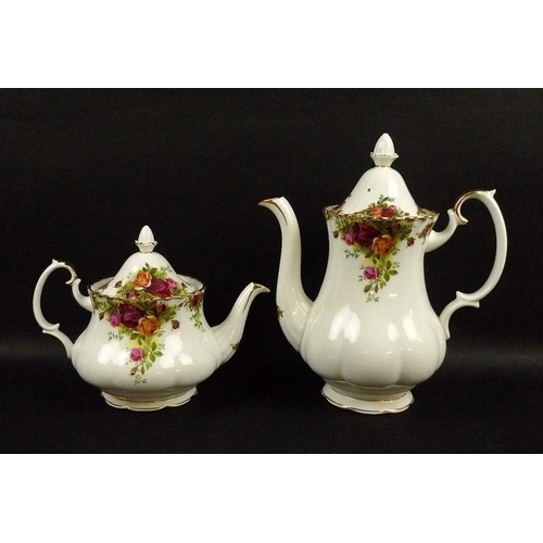 503 - A Royal Albert part tea service, decorated in 'Old Country Roses' pattern, comprising tea pot, hot w... 