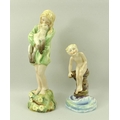 A Royal Worcester figurine 'Water Baby', and another 'Spring', each modelled by F G Doughty, shape n... 
