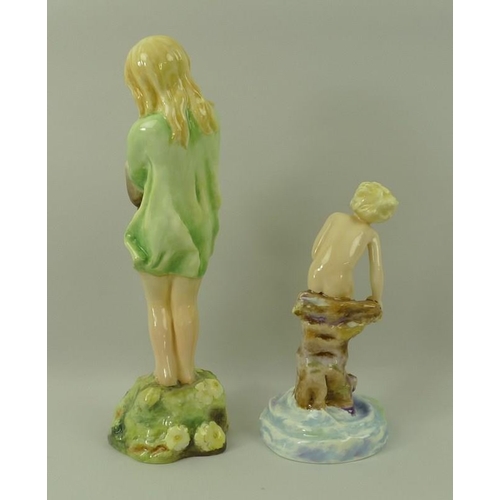 512A - A Royal Worcester figurine 'Water Baby', and another 'Spring', each modelled by F G Doughty, shape n... 