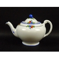 A Tuscan China part tea service, decorated with brightly coloured berries, flowers and fruit with bl... 
