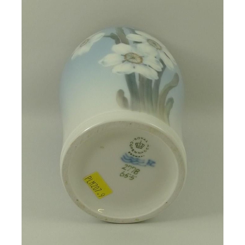 523 - A Royal Copenhagen vase, in the Narcissi pattern, numbered to base 2778 65.5, 20cm.