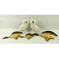 A pair of Staffordshire flatbacks of King Charles Spaniels, L & Sons, Hanley, 19cm, together with th... 