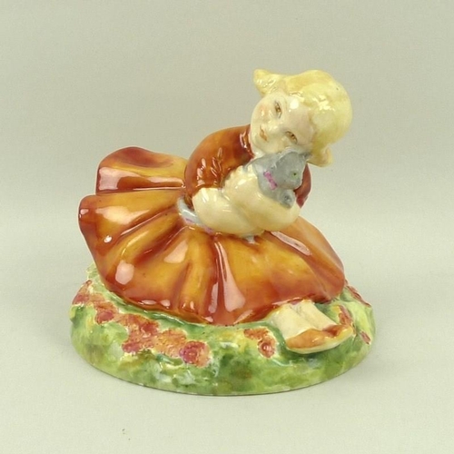 530 - A Royal Worcester figurine 'Marigold', modelled by Anne Acheson, circa 1935, No. 2930, puce printed ... 