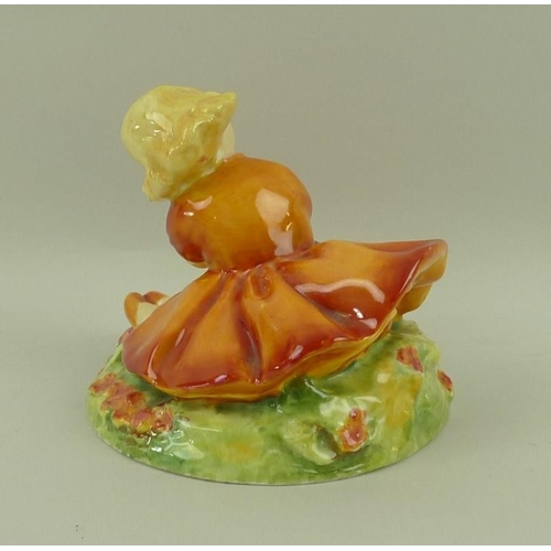 530 - A Royal Worcester figurine 'Marigold', modelled by Anne Acheson, circa 1935, No. 2930, puce printed ... 
