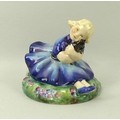 A Royal Worcester figurine 'Pansy', modelled by Anne Acheson, circa 1935, No. 2930, puce printed mar... 