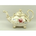 A part tea and coffee service, decorated with hand-painted flowers, with gilded hightlights, the tea... 