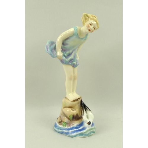 542 - A Royal Worcester figurine 'Sea Breeze', modelled by F G Doughty, shape number 3005, puce printed ma... 