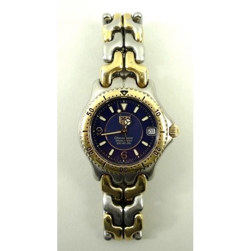 798 - A Tag Heuer gentleman's stainless steel and gold plated chronometer wristwatch, circa 1990, the two ... 