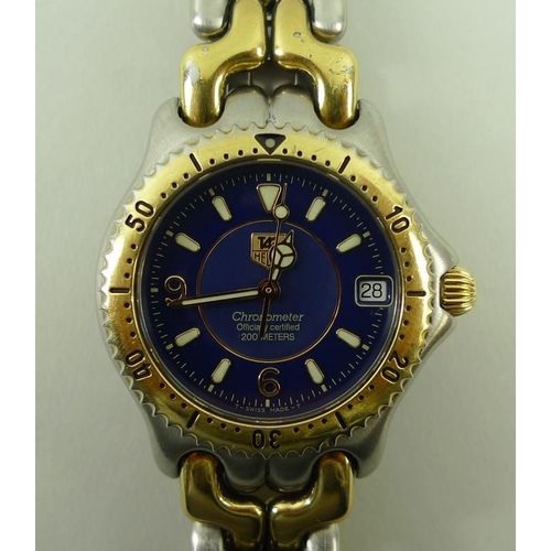 798 - A Tag Heuer gentleman's stainless steel and gold plated chronometer wristwatch, circa 1990, the two ... 