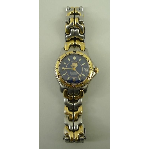 798 - A Tag Heuer gentleman's stainless steel and gold plated chronometer wristwatch, circa 1990, the two ... 