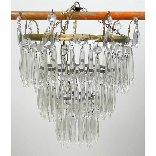 855 - A bag chandelier, circa 1900, 28 by 30cm high.