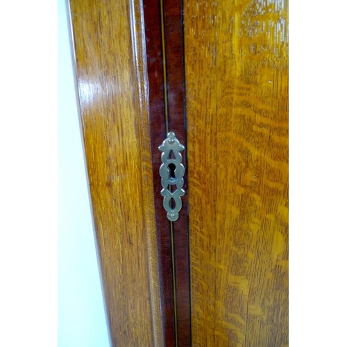 908 - A 19th century oak and mahogany crossbanded long case clock, by J. Thirstle, Williton, eight day chi... 