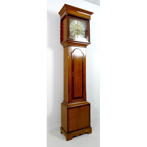 908 - A 19th century oak and mahogany crossbanded long case clock, by J. Thirstle, Williton, eight day chi... 