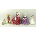 A group of three Royal Doulton ladies, comprising 'Sharon' HN3047, 'Charlotte' HN2421 and 'Autumn Br... 
