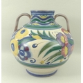 A Poole Pottery twin handled vase, circa 1920s / 1930s, by Carter Stabler Adams, in the Yo pattern, ... 