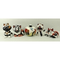 A group of four Lorna Bailey ceramic cats each signed to the base, together with a Lorna Bailey vase... 