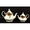 A Royal Albert part tea set, in the Old Country Roses pattern, comprising tea pot, further smaller t... 