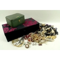A collection of costume jewellery, to include six lady's wristwatches, faux pearl necklaces, brooche... 
