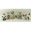A group of six Lorna Bailey ceramic cats, each signed to the base, including a 1930's 'Gangster' cat... 