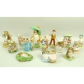 A group of Royal Albert Beatrix Potter ceramic figurines, comprising Benjamin Bunny, Mr McGregor, Ti... 