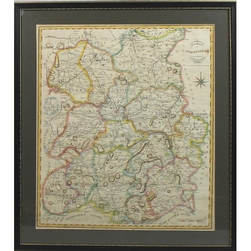 561 - John Cary (British cartographer, 1754-1835): map of Shropshire, published by John Stockdale, Manches... 