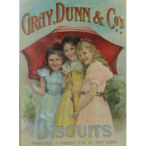 562 - An Edwardian advertising poster for Gray, Dunn & Co's Biscuits, Manufactured by Appointment to the L... 