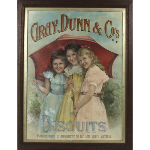 562 - An Edwardian advertising poster for Gray, Dunn & Co's Biscuits, Manufactured by Appointment to the L... 