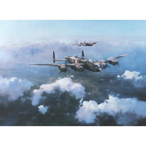 565 - After Robert Taylor: 'Lancaster', a first edition print, signed by group captain Leonard Cheshire VC... 