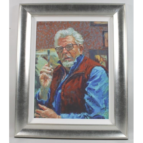 567 - After Rolf Harris (Australian, b. 1930): a limited edition giclee print on canvas, 'Self Portrait', ... 