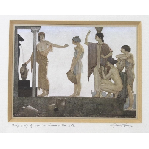 573 - Sir William Russell Flint RA (British, 1880-1969): 'Kays Proof of Homeric Women at the Wall', book p... 