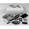 A collection of Jaguar collectibles including some E Types; a chromium plated leaping Jaguar car mas... 