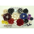 A collection of vintage and later costume jewellery including glass beads, jet, a string of faux 'Ch... 