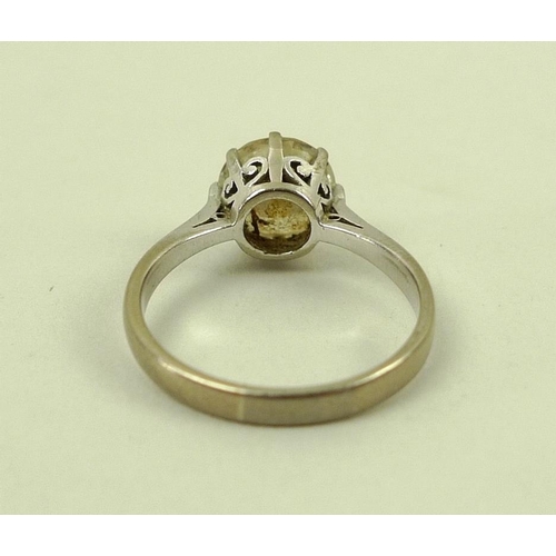 860 - An 18ct white gold and diamond solitaire ring, early 20th century, brilliant cut stone approximately... 