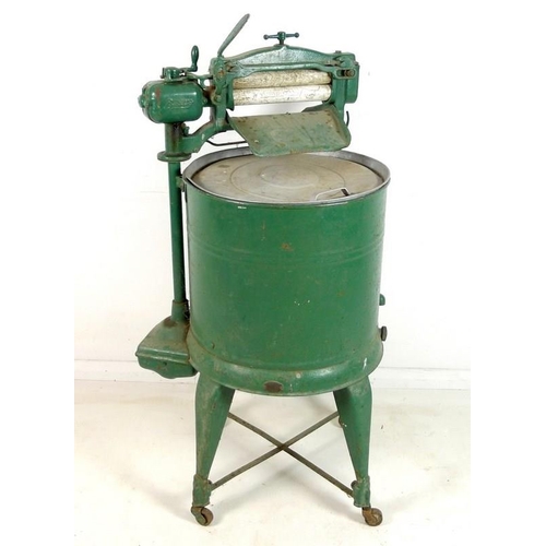 871 - A vintage Beatty, Canada, washing machine, circa 1930, painted green, with mechanical drum mechanism... 