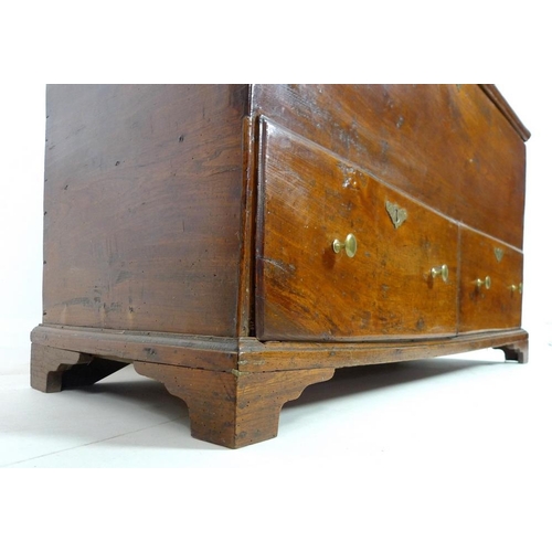 995 - A George I elm mule chest, the two drawers with brass knobs, a pit sawn two plank back and later Vic... 