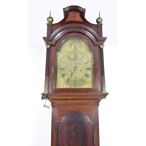 997 - A George III flame mahogany cased long case clock, by Foster, Birchin Lane, London, the case with fl... 