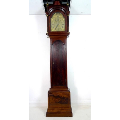 997 - A George III flame mahogany cased long case clock, by Foster, Birchin Lane, London, the case with fl... 