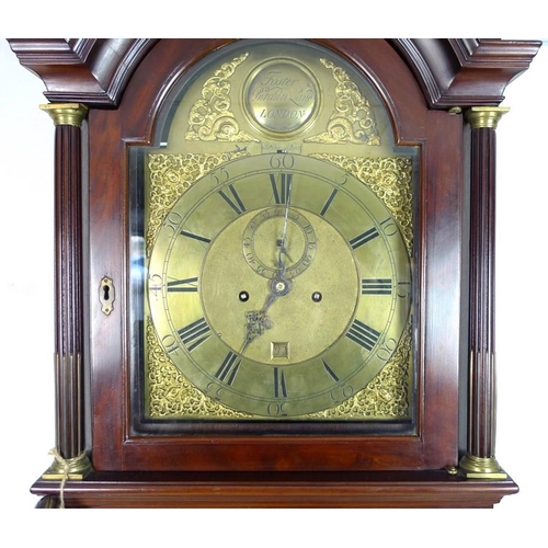 997 - A George III flame mahogany cased long case clock, by Foster, Birchin Lane, London, the case with fl... 