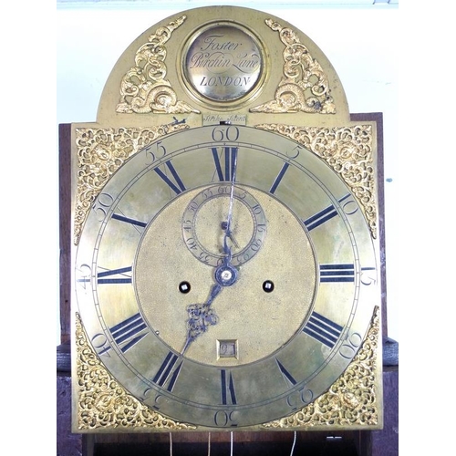 997 - A George III flame mahogany cased long case clock, by Foster, Birchin Lane, London, the case with fl... 