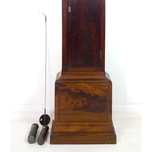 997 - A George III flame mahogany cased long case clock, by Foster, Birchin Lane, London, the case with fl... 