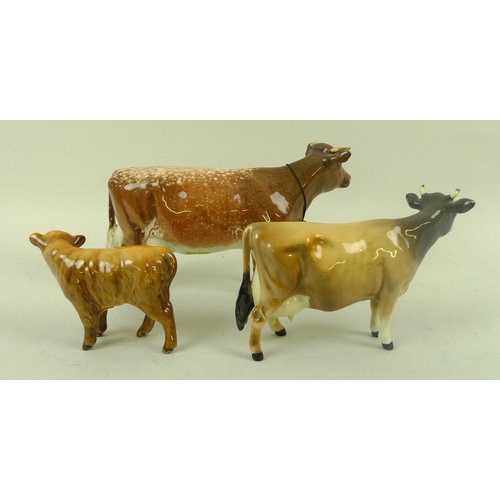 542 - A Beswick ceramic model of a short-horned dairy cow, 'Wild Eyes', No. 1510, a/f back leg broken and ... 