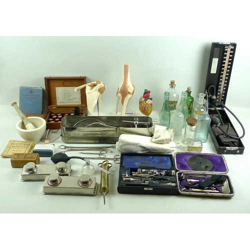 716 - A quantity of medical instruments, display models and medical bottles, mostly late 20th century. (q)