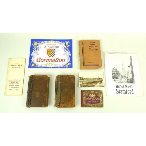 754 - A group of ephemera relating to Stamford, comprising two books, W. Harrod; The Antiquities of Stamfo... 