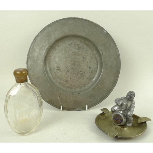 759 - An early 20th century silver plated and cast metal ashtray for A.O.F.B. (Ancient Order of Froth Blow... 