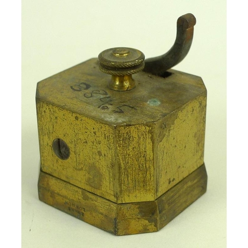 770 - An early to mid 19th century brass twelve blade medical scarificator or scarifier, for the letting o... 