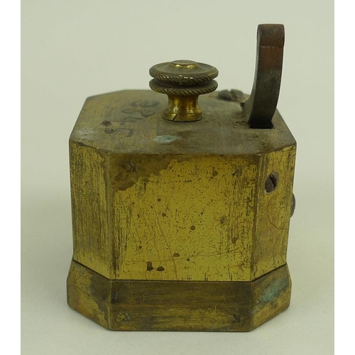 770 - An early to mid 19th century brass twelve blade medical scarificator or scarifier, for the letting o... 