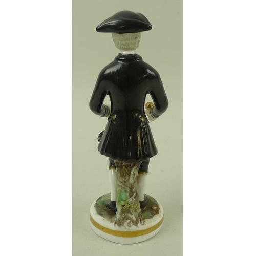 502 - A late 19th century Stevenson & Hancock (Derby) porcelain figurine, modelled as Dr Syntax walking, b... 