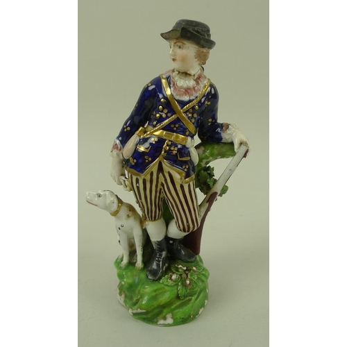 502 - A late 19th century Stevenson & Hancock (Derby) porcelain figurine, modelled as Dr Syntax walking, b... 